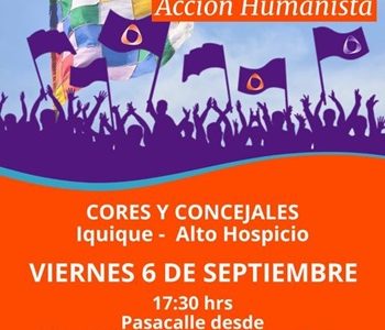 Con Pasacalle por Paseo Baquedano, Acción Humanista proclamará a sus candidatos a concejales y CORE  y entregará respaldo a José M. Carvajal y Mauricio Soria