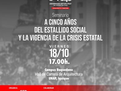 Destacado periodista Freddy Stock y el historiador Gonzalo Peralta, del Canal Vía X,  en seminario a 5 años del estallido social, que realiza la UNAP