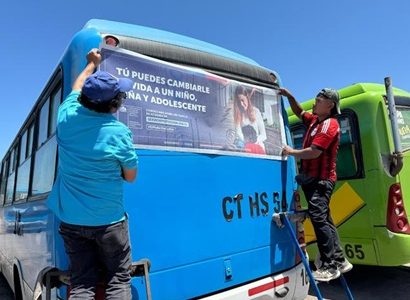 Servicio de Protección a la Niñez y Línea 1 Trans Satélite inician campaña en calles de Iquique y Alto Hospicio para inscribir más Familias de Acogida 