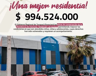  Consejo Regional aprobó destinar más de $994 millones, para mejorar y ampliar residencia de Iquique, que acoge a niños y adolescentes en riesgo social