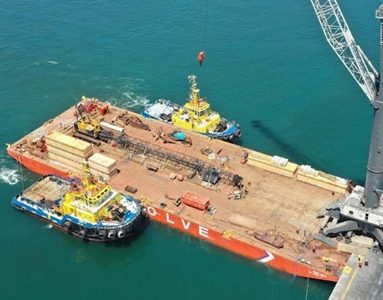  ITI embarca exitosamente una grúa móvil de más de 500 toneladas, maniobra que requirió la intervención de personal de la Compañía y de contratistas