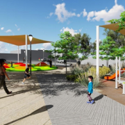 Licitan obras de nueva plaza Sol Naciente en Alto Hospicio: Tendrá anfiteatro al aire libre, juegos infantiles, sombreaderos y senderos con paisajismo de bajo consumo hídrico.