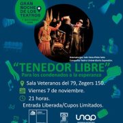 Con obra “Tenedor Libre, para los condenados a la esperanza”, del Teatro Expresión, Tarapacá conmemorará la noche de los teatros, en sala Veteranos del 79