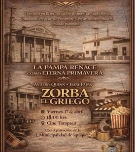 Con exhibición del clásico «Sorba El Griego» inauguran ciclo de Cine Arte que impulsa el Centro social y cultural «Detrás de un Sueño»