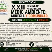 Fraternidad Ecológica Universitaria lanza el XXII Seminario Regional “Minería y Comunidad: Impactos Ambientales y Sociales”