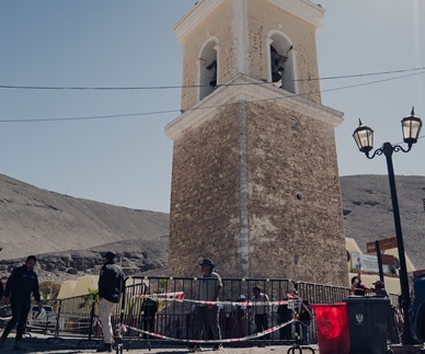 Antes del inicio de la Fiesta del “Lolo”, se inician obras para la protección del campanario de la Iglesia de San Lorenzo de Tarapacá