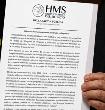 Los niños que Chile no buscará: Estado cierra unidad de adopciones ilegales el mismo día que Noruega reconoce sus errores