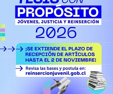 Amplían plazo para concurso de «Tesis con propósitos»  sobre Justicia Juvenil  convocada por el Servicio de Reinserción orientado a jóvenes