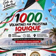 El próximo domingo 4, en el sector Banderas de Playa Brava el cielo de Iquique se llenará de colores, esperanza y solidaridad con Palestina